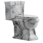 Be Unwhite Ash White Marble Veins One-Piece Toilet Square Base