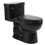 Be Unwhite Matte Black One-Piece Toilet Round Base