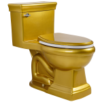 Be Unwhite Satin Gold One-Piece Toilet Square Base