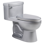 Be Unwhite Metallic Silver One-Piece Toilet Round Base