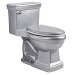 Be Unwhite Metallic Silver One-Piece Toilet Square Base